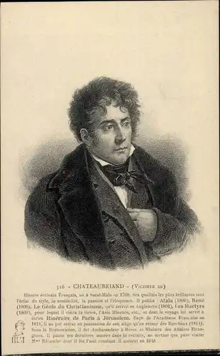 Ak François-René de Chateaubriand, Französischer Schriftsteller und Politiker