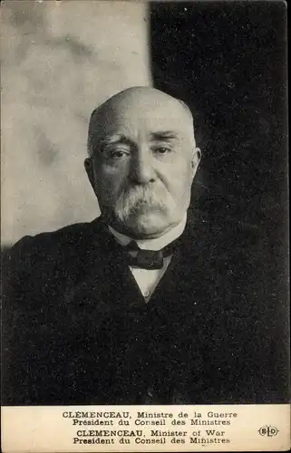 Ak George Clemenceau, Kriegsminister