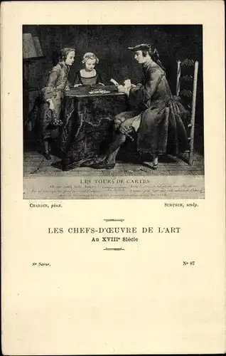 Künstler Ak Chardin, Die Meisterwerke der Kunst im 18. Jahrhundert, Die Kartentricks