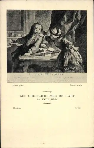 Künstler Ak Cochin, Meisterwerke der Kunst im 18. Jahrhundert, Le Chateau de Cartes