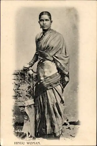 Ak Ceylon, Hindu Frau, Portrait