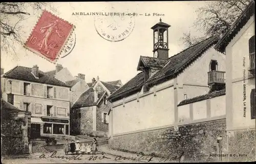 Ak Amblainvilliers Essonne, La Place