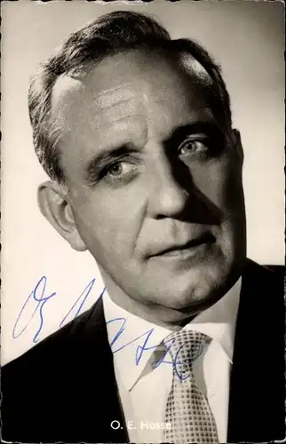 Ak Schauspieler O. E. Hasse, Portrait, Autogramm, Film Der Gläserne Turm