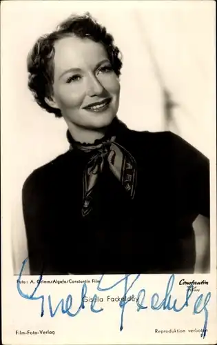 Ak Schauspielerin Gisela Fackeldey, Portrait, Autogramm
