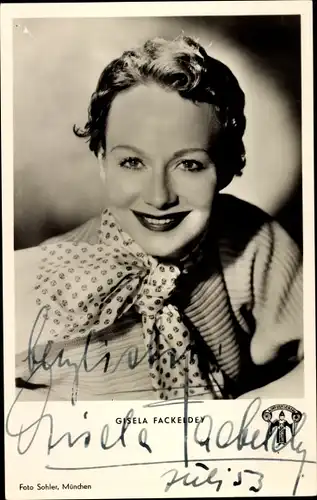 Ak Schauspielerin Gisela Fackeldey in Wetterleuchten am Dachstein, Portrait, Autogramm