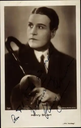 Ak Schauspieler Henry Stuart, Portrait, Autogramm