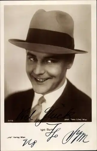 Ak Schauspieler Igo Sym, Portrait, Autogramm