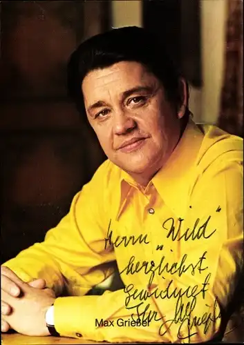 Ak Schauspieler Max Grießel, Portrait, Autogramm