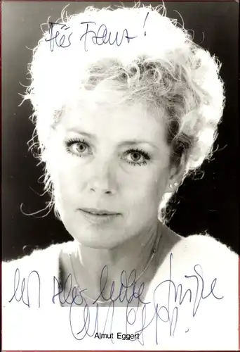 Ak Schauspielerin Almut Eggert, Portrait, Autogramm