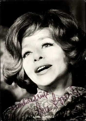Ak Schauspielerin Lore Lorentz, Portrait, Autogramm