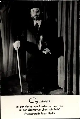 Ak Schauspieler Cycasso, Portrait, Maske von Toulouse Lautrec