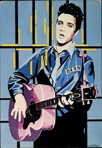 Ak Schauspieler Michel Faure, Portrait, Elvis Presley, Prisonnier