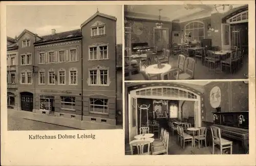 Ak Leisnig an der Freiberger Mulde Sachsen, Kaffeehaus, Inh. Martin Dohme, Piano