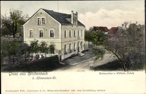 Ak Reichenbach bei Hohenstein Ernstthal Callenberg in Sachsen, Restaurant Wilhelm Scholz