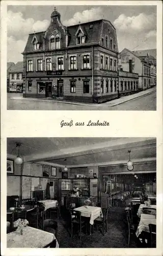 Ak Leubnitz Werdau in Sachsen, Gasthaus Wettiner Hof, Innenansicht