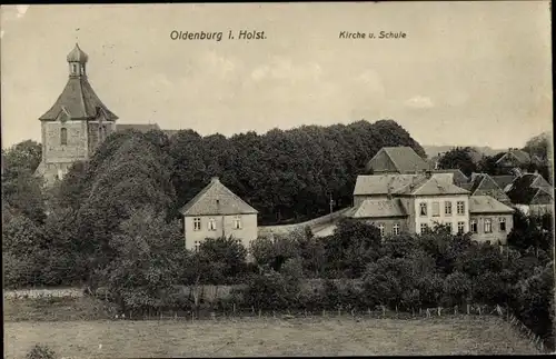 Ak Oldenburg in Holstein, Kirche, Schule