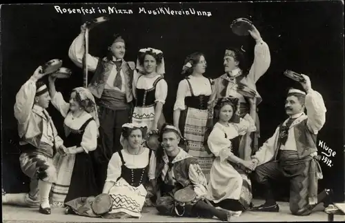 Foto Ak Unna in Westfalen, Musik-Verein, Rosenfest in Nizza