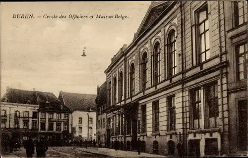 Ak Düren im Rheinland, Cercle des Officiers, Maison Belge