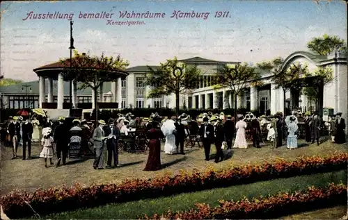 Ak Hamburg, Ausstellung bemalter Wohnräume 1911, Konzertgarten