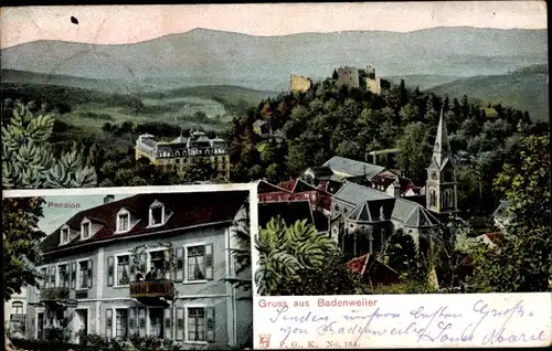 Ak Badenweiler im Schwarzwald, Gesamtansicht, Pension