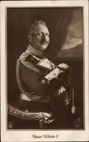 Ak Kaiser Wilhelm II., Portrait in Uniform, Säbel, NPG 4771