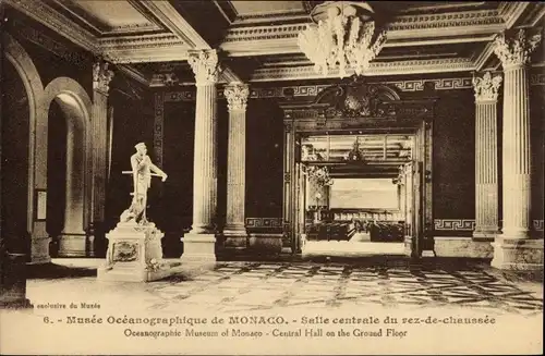 Ak Monaco, Musée Oceanographique, Meeresforschungsmuseum, Haupthalle