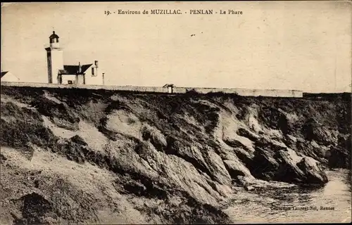 Ak Muzillac Morbihan, Penlan, Leuchtturm