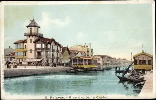 Ak Palavas les Flots Hérault, Rechtes Ufer