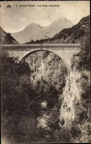 Ak Luz Saint Sauveur Hautes Pyrénées, Die Napoleonbrücke