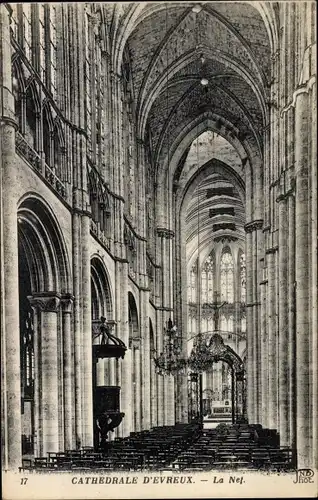 Ak Évreux Ihr, Kathedrale, Le Nef