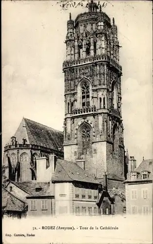 Ak Rodez-Aveyron, Turm der Kathedrale