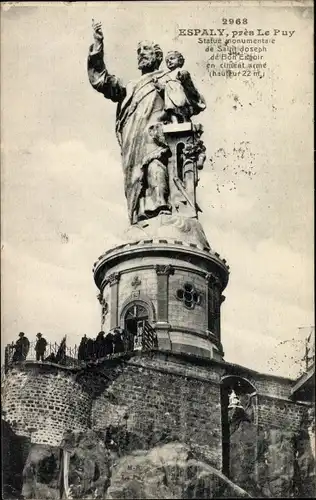 Ak Espaly Saint Marcel Le Puy en Velay Haute Loire, Monumentalstatue