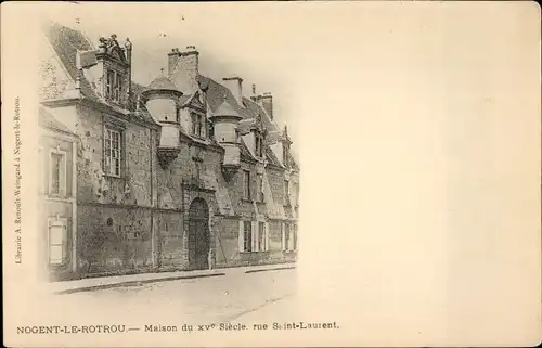 Ak Nogent le Roi Eure et Loir, Haus aus dem 15. Jahrhundert, Rue Saint Laurent