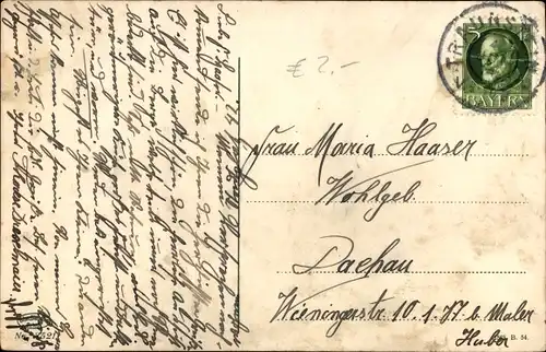 Ak Traunstein in Oberbayern, Panorama, Brücke