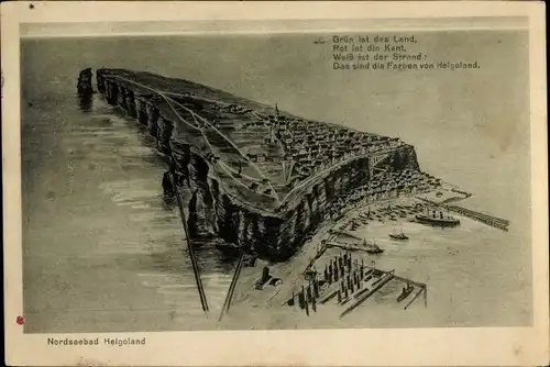 Ak Nordseeinsel Helgoland, Gesamtansicht