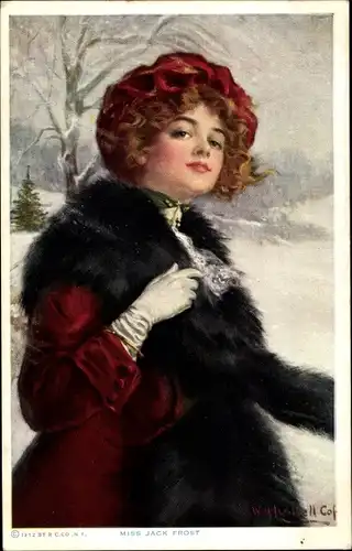 Künstler Ak Miss Jack Frost, Frauenportrait
