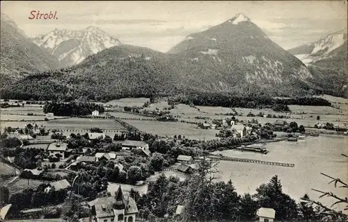 Ak Strobl in Salzburg, Panorama, Gebirge