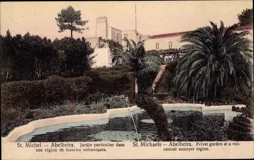 Ak St. Michel - Abelheira Portugal, Jardin particulier dans une region de escories volcaniques