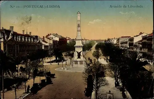 Ak Lisboa Lissabon Portugal, Avenida da Liberdade