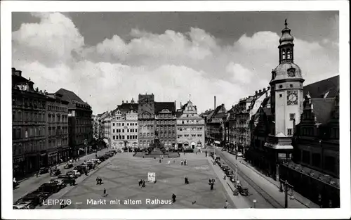 Ak Leipzig in Sachsen, Markt, Altes Rathaus
