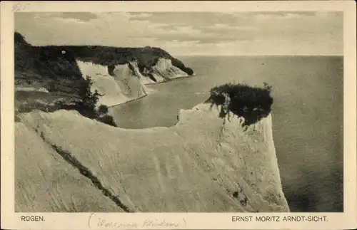 Ak Sassnitz auf Rügen, Wissower Klinken, Ernst Moritz Arndt-Sicht