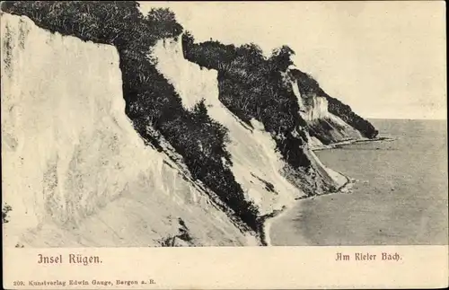 Ak Sassnitz auf Rügen, Am Kieler Bach, Küste, Felsen