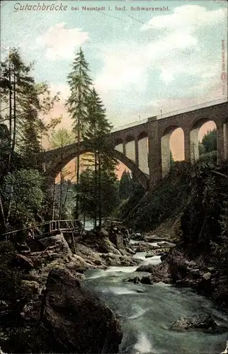 Ak Titisee Neustadt im Breisgau Hochschwarzwald, Gutachbrücke