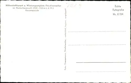 Ak Friedenweiler im Schwarzwald, Totalansicht