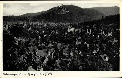 Ak Wernigerode am Harz, Totalansicht, Schloss