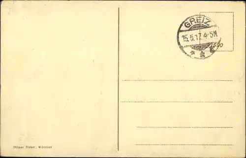 Ak Greiz in Thüringen, Totalansicht, Brücke