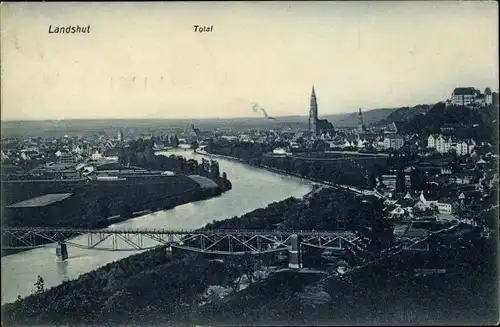 Ak Landshut in Niederbayern, Totalansicht