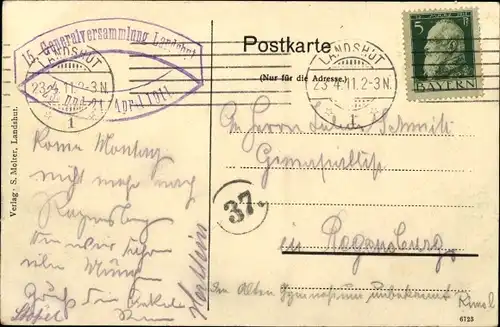 Ak Landshut in Niederbayern, Totalansicht