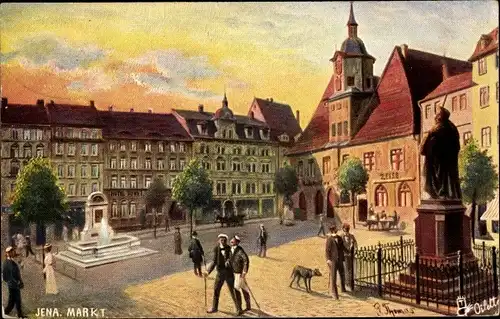 Künstler Ak Thomas, G., Jena Thüringen, Markt, Hotel, Zeise, Raphael Tuck & Sons No. 179B