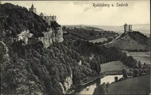 Ak Bad Kösen Naumburg an der Saale, Rudelsburg, Saaleck